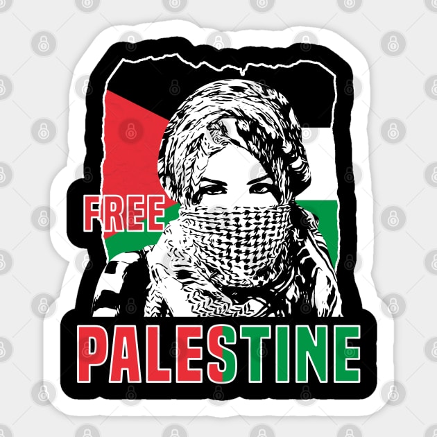 Free Palestine - Support Palestine Sticker by Mandegraph